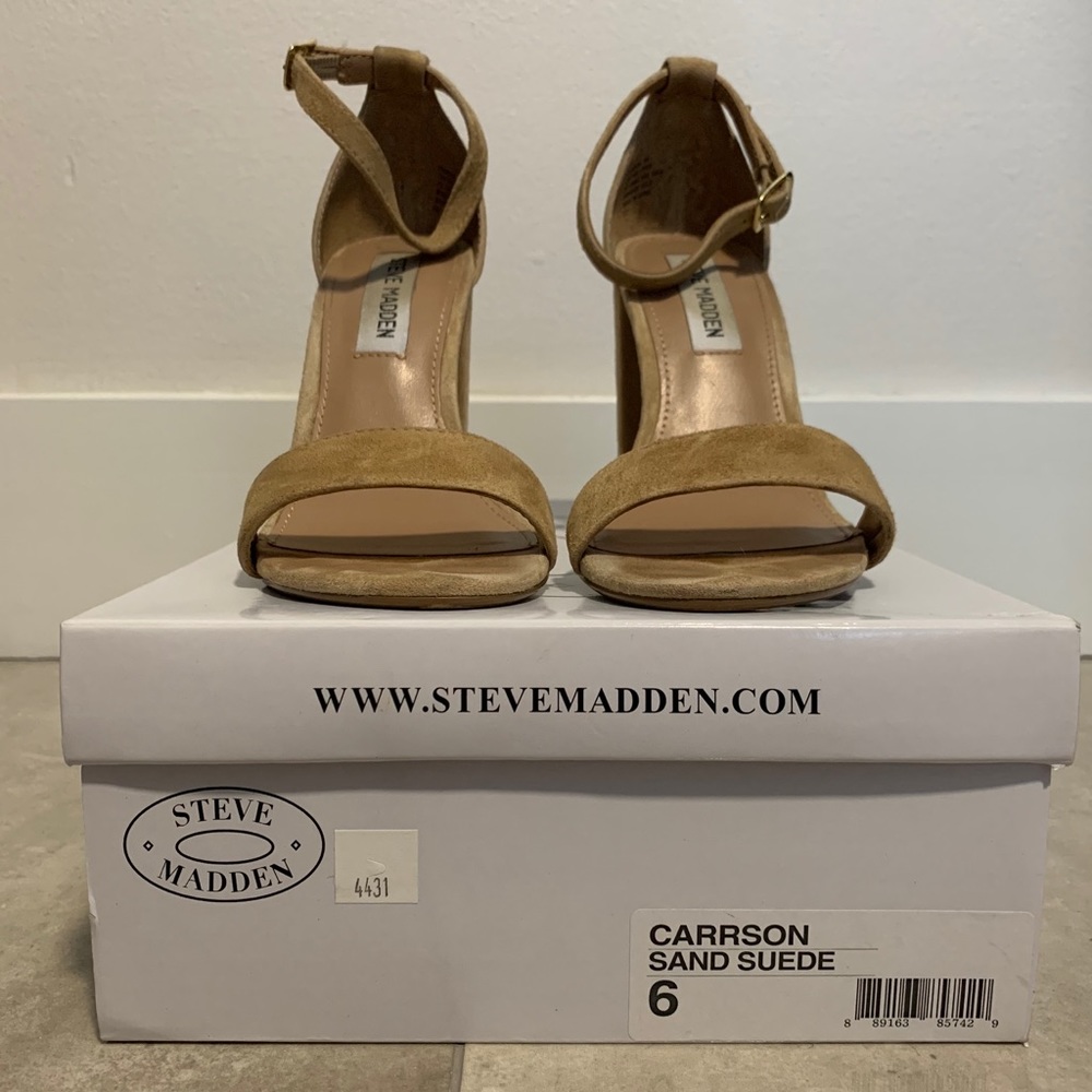 Steve Madden Carrson Sand Suede Heels